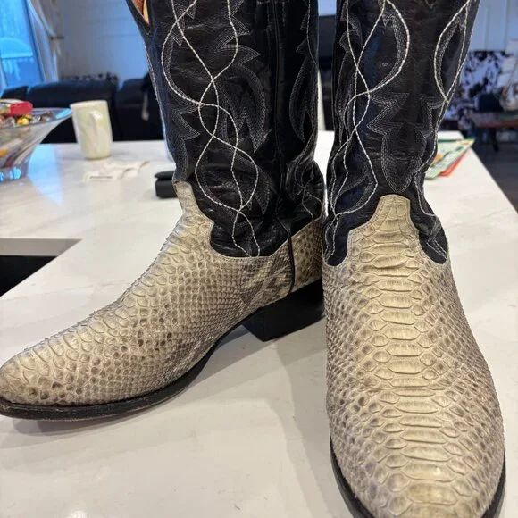 Top Quality Dan Post Python Skin Cowboy Boots - Picture 8 of 8